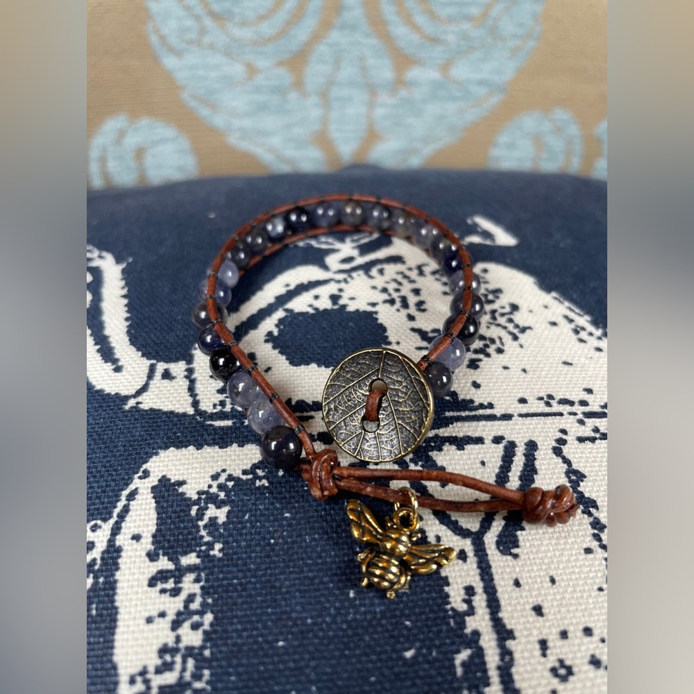 Stackable Iolite Beaded Bracelet - image 1